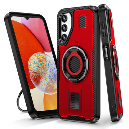 For Samsung Galaxy A14 4G / 5G Case TPU+PC Kickstand Phone Cover with Silicone Finger Strap