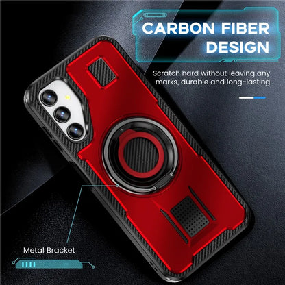 For Samsung Galaxy A14 4G / 5G Case TPU+PC Kickstand Phone Cover with Silicone Finger Strap