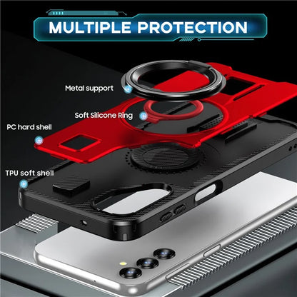 For Samsung Galaxy A14 4G / 5G Case TPU+PC Kickstand Phone Cover with Silicone Finger Strap