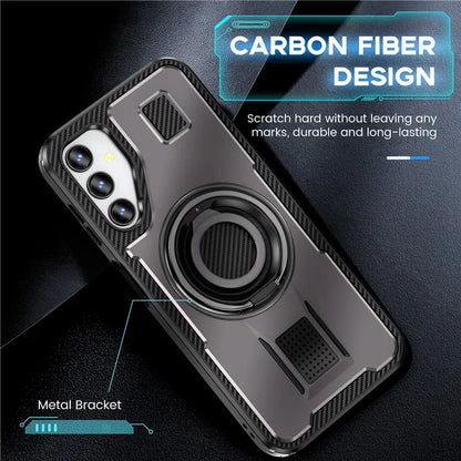 For Samsung Galaxy A14 4G / 5G Case TPU+PC Kickstand Phone Cover with Silicone Finger Strap