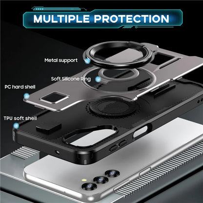 For Samsung Galaxy A14 4G / 5G Case TPU+PC Kickstand Phone Cover with Silicone Finger Strap