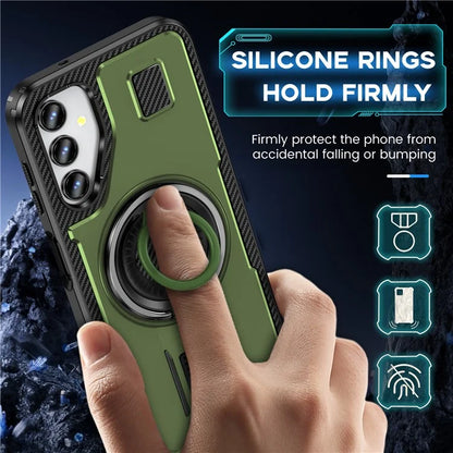 For Samsung Galaxy A14 4G / 5G Case TPU+PC Kickstand Phone Cover with Silicone Finger Strap