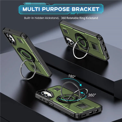 For Samsung Galaxy A14 4G / 5G Case TPU+PC Kickstand Phone Cover with Silicone Finger Strap