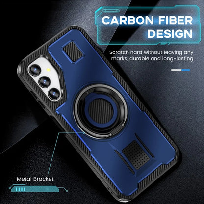 For Samsung Galaxy A14 4G / 5G Case TPU+PC Kickstand Phone Cover with Silicone Finger Strap