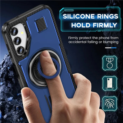 For Samsung Galaxy A14 4G / 5G Case TPU+PC Kickstand Phone Cover with Silicone Finger Strap