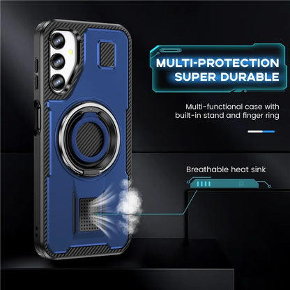 For Samsung Galaxy A14 4G / 5G Case TPU+PC Kickstand Phone Cover with Silicone Finger Strap