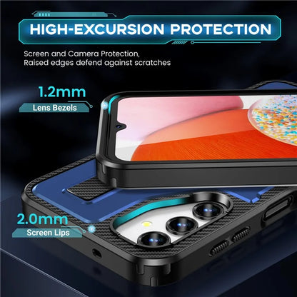 For Samsung Galaxy A14 4G / 5G Case TPU+PC Kickstand Phone Cover with Silicone Finger Strap