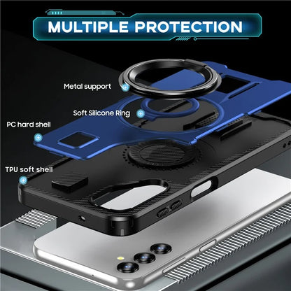 For Samsung Galaxy A14 4G / 5G Case TPU+PC Kickstand Phone Cover with Silicone Finger Strap