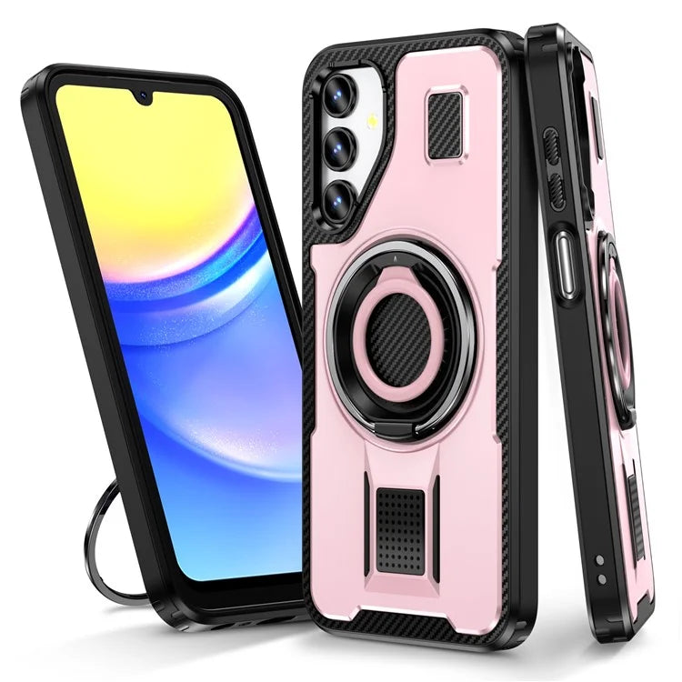 For Samsung Galaxy A14 4G / 5G Case TPU+PC Kickstand Phone Cover with Silicone Finger Strap