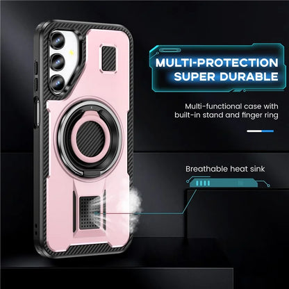 For Samsung Galaxy A14 4G / 5G Case TPU+PC Kickstand Phone Cover with Silicone Finger Strap