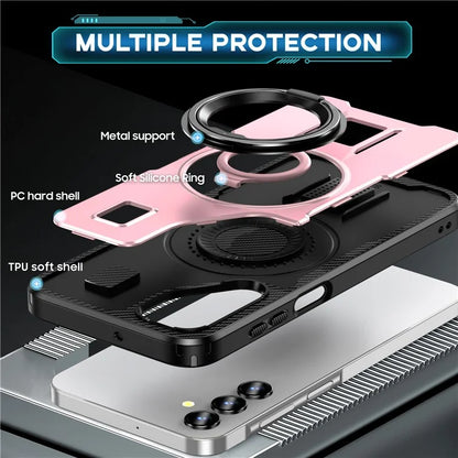 For Samsung Galaxy A14 4G / 5G Case TPU+PC Kickstand Phone Cover with Silicone Finger Strap