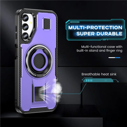 For Samsung Galaxy A14 4G / 5G Case TPU+PC Kickstand Phone Cover with Silicone Finger Strap