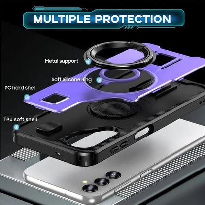For Samsung Galaxy A14 4G / 5G Case TPU+PC Kickstand Phone Cover with Silicone Finger Strap