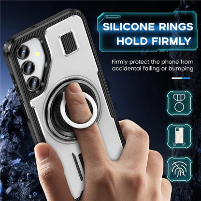 For Samsung Galaxy A15 4G / 5G Case TPU+PC Kickstand Phone Cover with Silicone Finger Strap