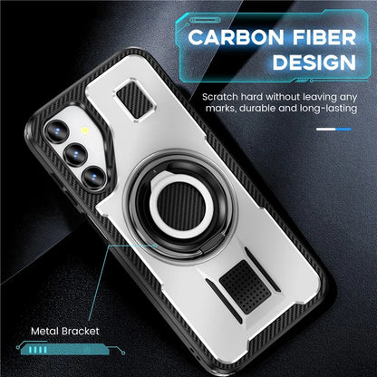 For Samsung Galaxy A15 4G / 5G Case TPU+PC Kickstand Phone Cover with Silicone Finger Strap
