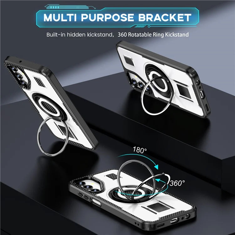 For Samsung Galaxy A15 4G / 5G Case TPU+PC Kickstand Phone Cover with Silicone Finger Strap