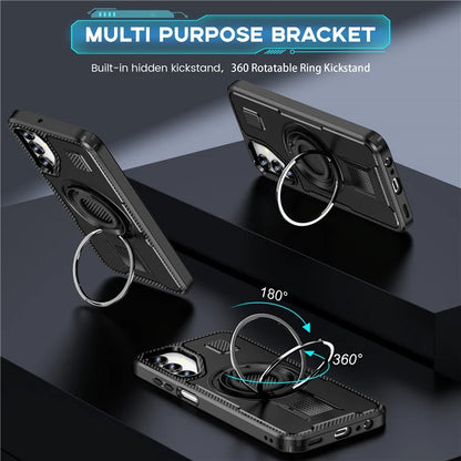 For Samsung Galaxy A15 4G / 5G Case TPU+PC Kickstand Phone Cover with Silicone Finger Strap