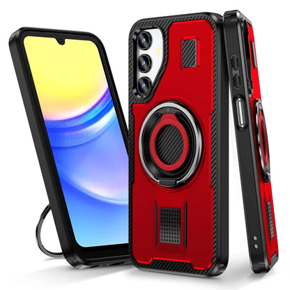 For Samsung Galaxy A15 4G / 5G Case TPU+PC Kickstand Phone Cover with Silicone Finger Strap