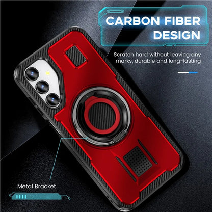 For Samsung Galaxy A15 4G / 5G Case TPU+PC Kickstand Phone Cover with Silicone Finger Strap
