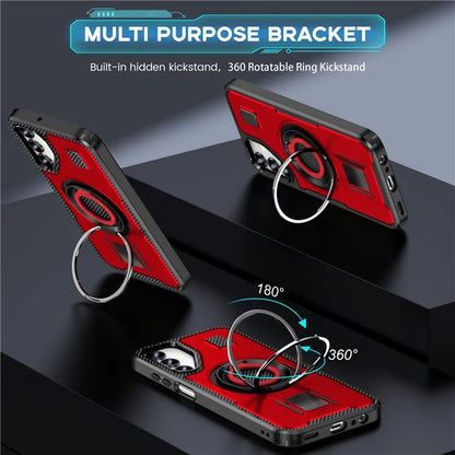 For Samsung Galaxy A15 4G / 5G Case TPU+PC Kickstand Phone Cover with Silicone Finger Strap