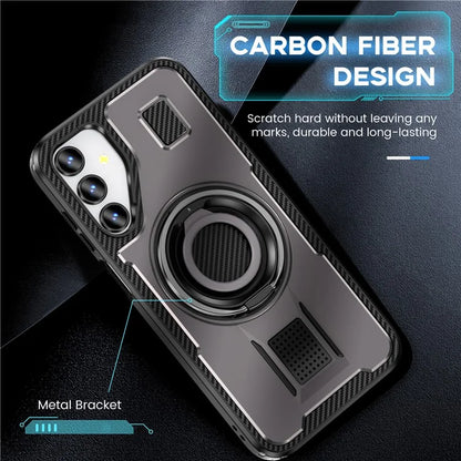 For Samsung Galaxy A15 4G / 5G Case TPU+PC Kickstand Phone Cover with Silicone Finger Strap
