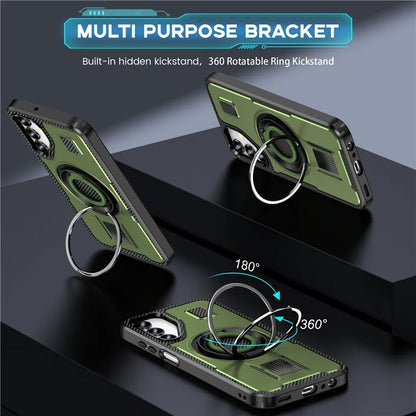 For Samsung Galaxy A15 4G / 5G Case TPU+PC Kickstand Phone Cover with Silicone Finger Strap