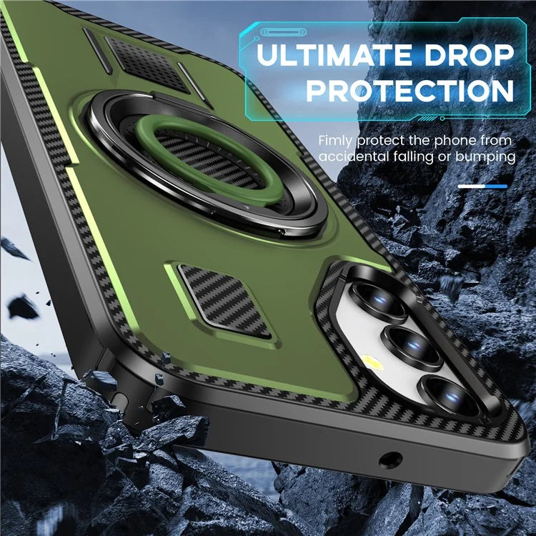 For Samsung Galaxy A15 4G / 5G Case TPU+PC Kickstand Phone Cover with Silicone Finger Strap