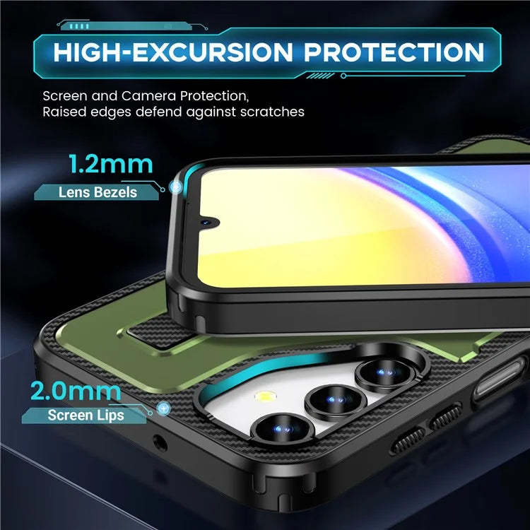 For Samsung Galaxy A15 4G / 5G Case TPU+PC Kickstand Phone Cover with Silicone Finger Strap