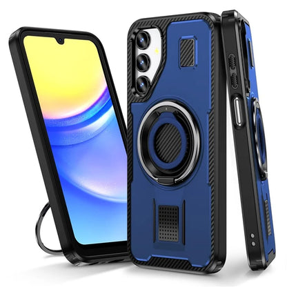 For Samsung Galaxy A15 4G / 5G Case TPU+PC Kickstand Phone Cover with Silicone Finger Strap