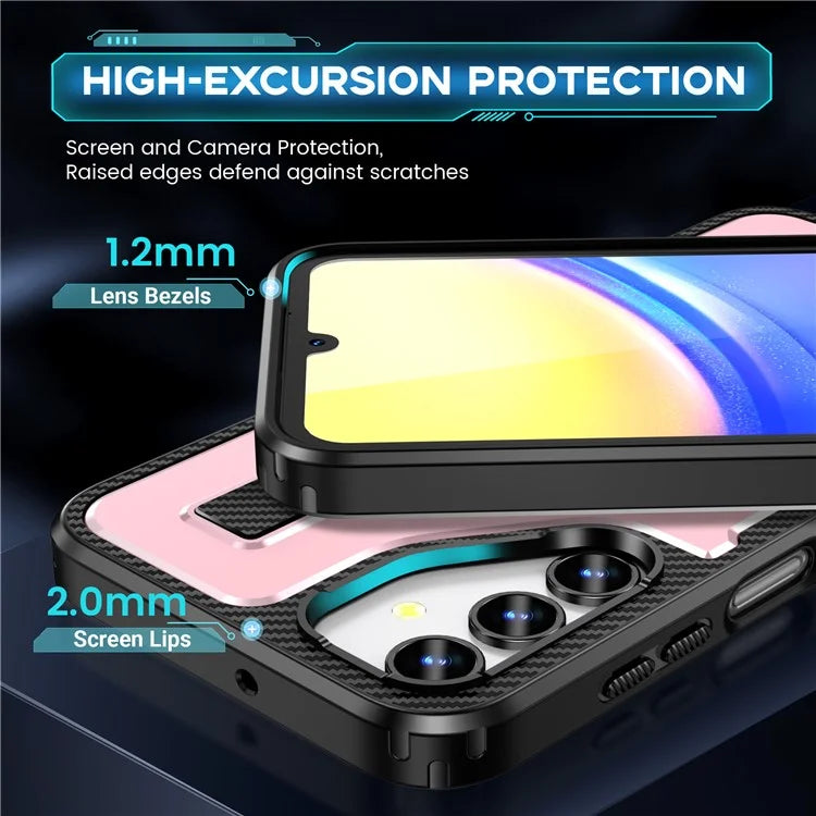For Samsung Galaxy A15 4G / 5G Case TPU+PC Kickstand Phone Cover with Silicone Finger Strap