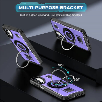 For Samsung Galaxy A15 4G / 5G Case TPU+PC Kickstand Phone Cover with Silicone Finger Strap