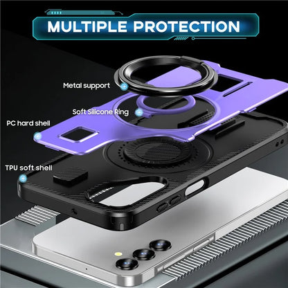 For Samsung Galaxy A15 4G / 5G Case TPU+PC Kickstand Phone Cover with Silicone Finger Strap