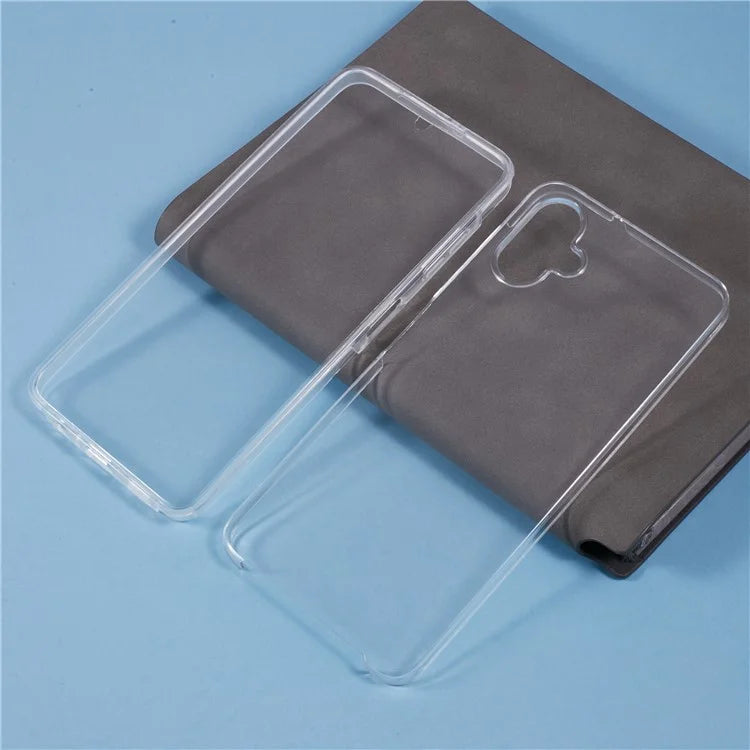 For Samsung Galaxy A06 Case TPU Frame Clear Acrylic Back Phone Cover with PET Film