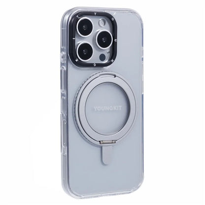 YOUNGKIT For iPhone 16 Pro Case Rotating Magnetic Kickstand TPU+PC Phone Cover