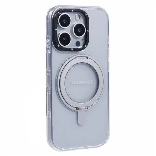 YOUNGKIT For iPhone 16 Pro Case Rotating Magnetic Kickstand TPU+PC Phone Cover