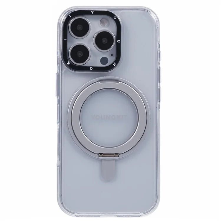 YOUNGKIT For iPhone 16 Pro Case Rotating Magnetic Kickstand TPU+PC Phone Cover