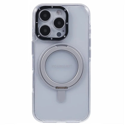 YOUNGKIT For iPhone 16 Pro Case Rotating Magnetic Kickstand TPU+PC Phone Cover