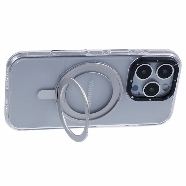 YOUNGKIT For iPhone 16 Pro Case Rotating Magnetic Kickstand TPU+PC Phone Cover
