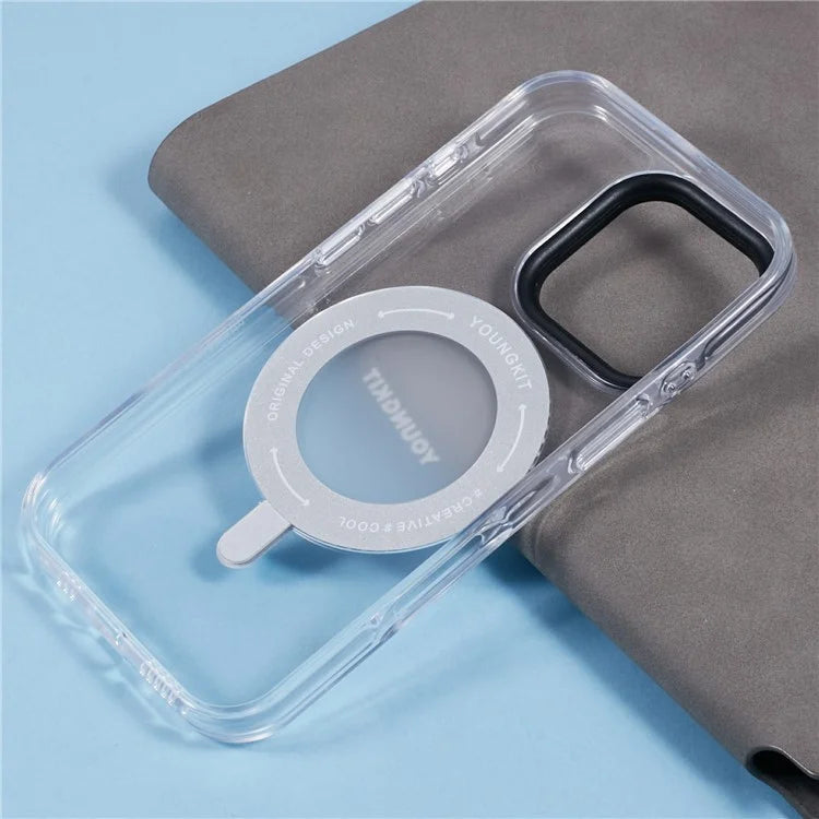 YOUNGKIT For iPhone 16 Pro Case Rotating Magnetic Kickstand TPU+PC Phone Cover