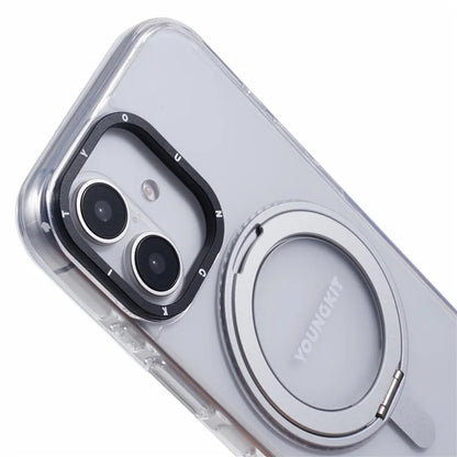 YOUNGKIT For iPhone 16 Case Rotating Magnetic Kickstand TPU+PC Phone Cover
