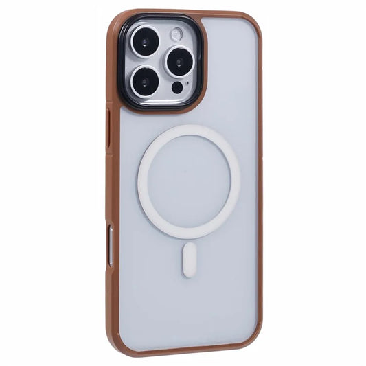 X-LEVEL Crystal Clear Series for iPhone 16 Pro Max Case TPU+PC Phone Cover Compatible with MagSafe - Titanium Gold