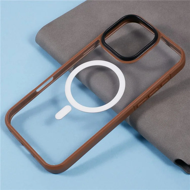 X-LEVEL Crystal Clear Series for iPhone 16 Pro Max Case TPU+PC Phone Cover Compatible with MagSafe - Titanium Gold