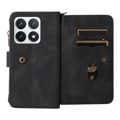 For Xiaomi 14T Pro Phone Case Zipper Wallet Leather Stand Cover