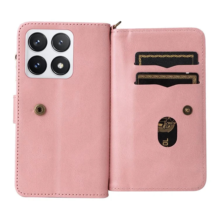 For Xiaomi 14T Pro Phone Case Zipper Wallet Leather Stand Cover