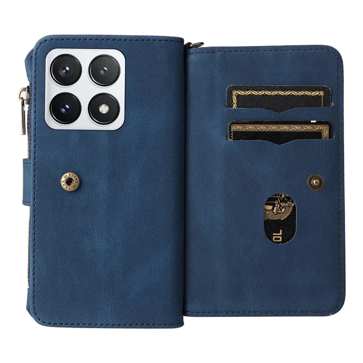 For Xiaomi 14T Pro Phone Case Zipper Wallet Leather Stand Cover