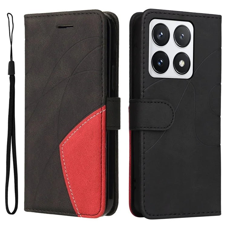 KT Leather Series-1 For Xiaomi 14T Pro Leather Case Color Splicing Phone Cover Wallet Stand