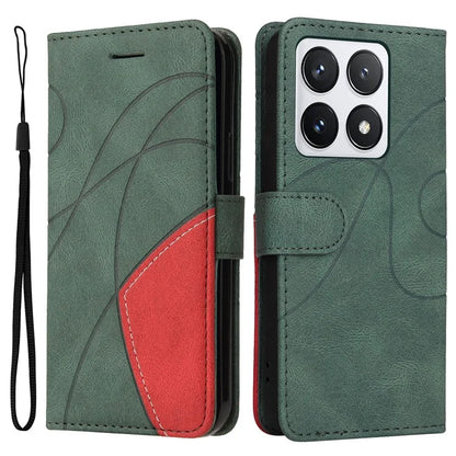 KT Leather Series-1 For Xiaomi 14T Pro Leather Case Color Splicing Phone Cover Wallet Stand