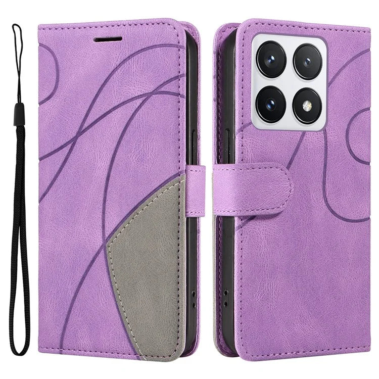 KT Leather Series-1 For Xiaomi 14T Pro Leather Case Color Splicing Phone Cover Wallet Stand