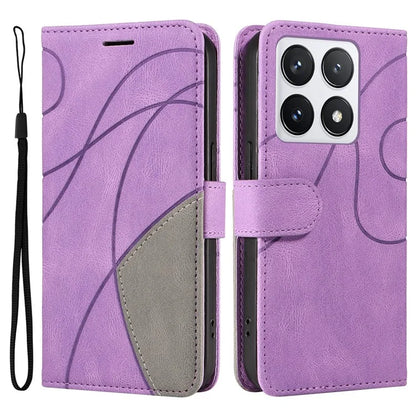 KT Leather Series-1 For Xiaomi 14T Pro Leather Case Color Splicing Phone Cover Wallet Stand