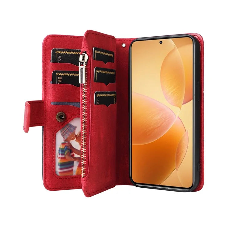 KT Multi-Function Series-5 For Xiaomi 14T Pro Case Zipper Wallet Leather Phone Cover Stand